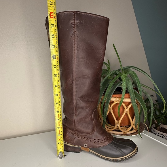 Sorel Slimpack Tall Duck Boots Brown Leather Waterproof Riding Boot 8.5 NL2007 - Picture 12 of 15
